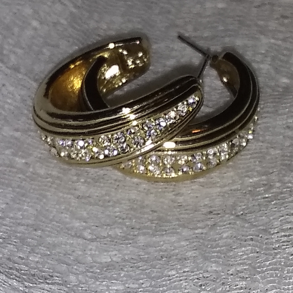 Gold Tone Earrings shimmering